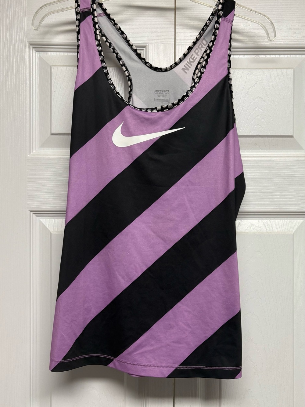 Nike Black and Purple Diagonal Stripe Racerback Tank